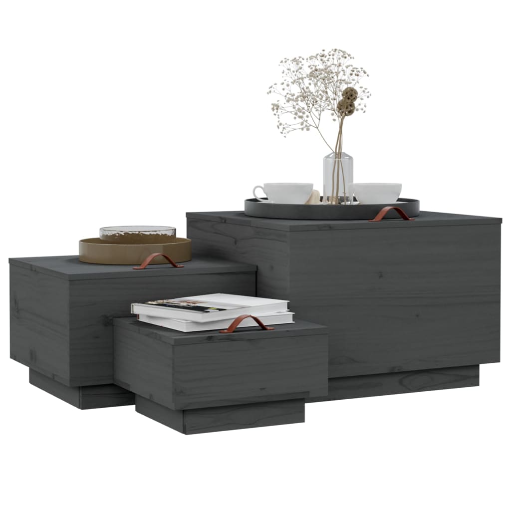 Aufbewahrungsboxen mit Deckeln 3 Stk. Weiß Massivholz Kiefer