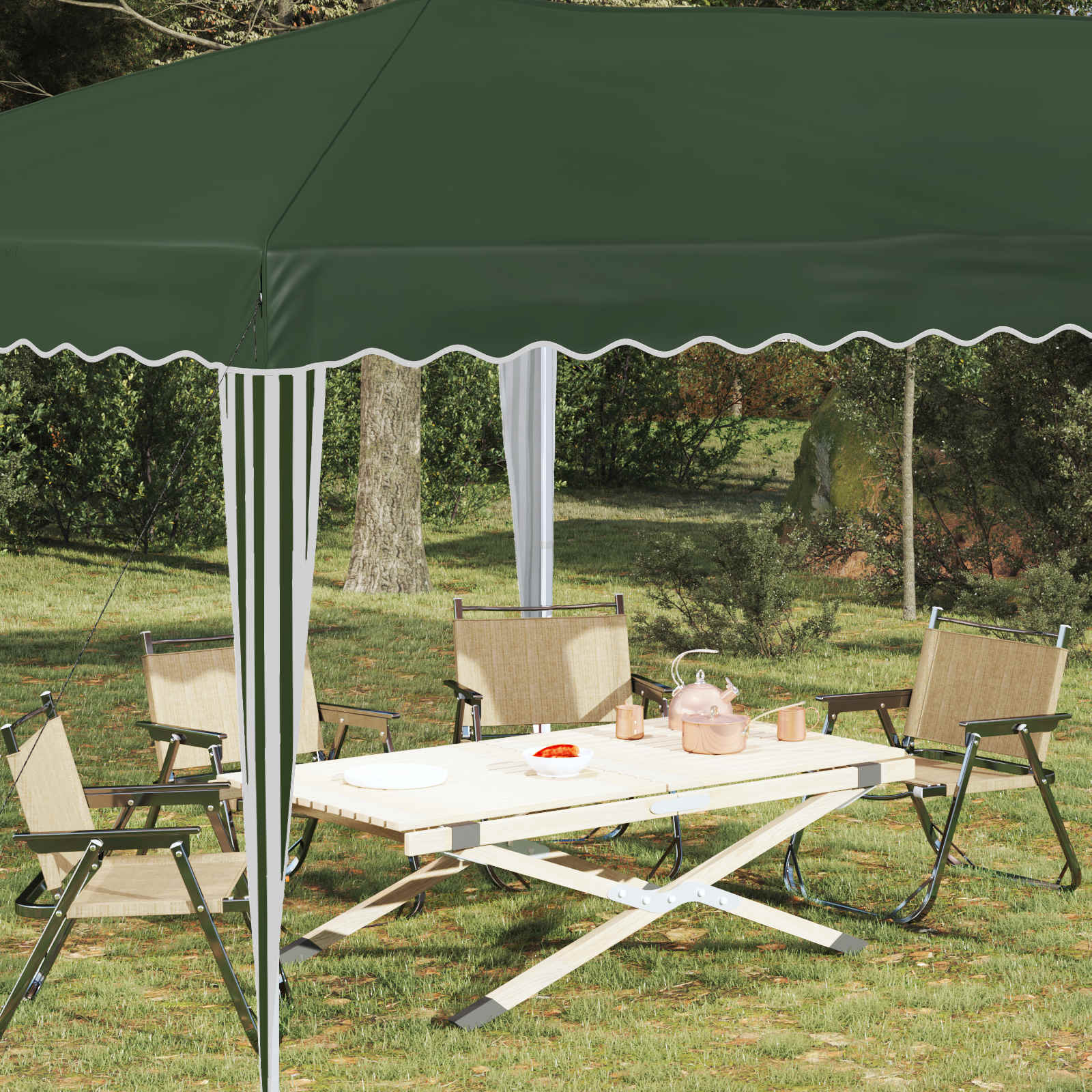 Pop-up Partyzelt 575 x 290 x 245 cm Creme