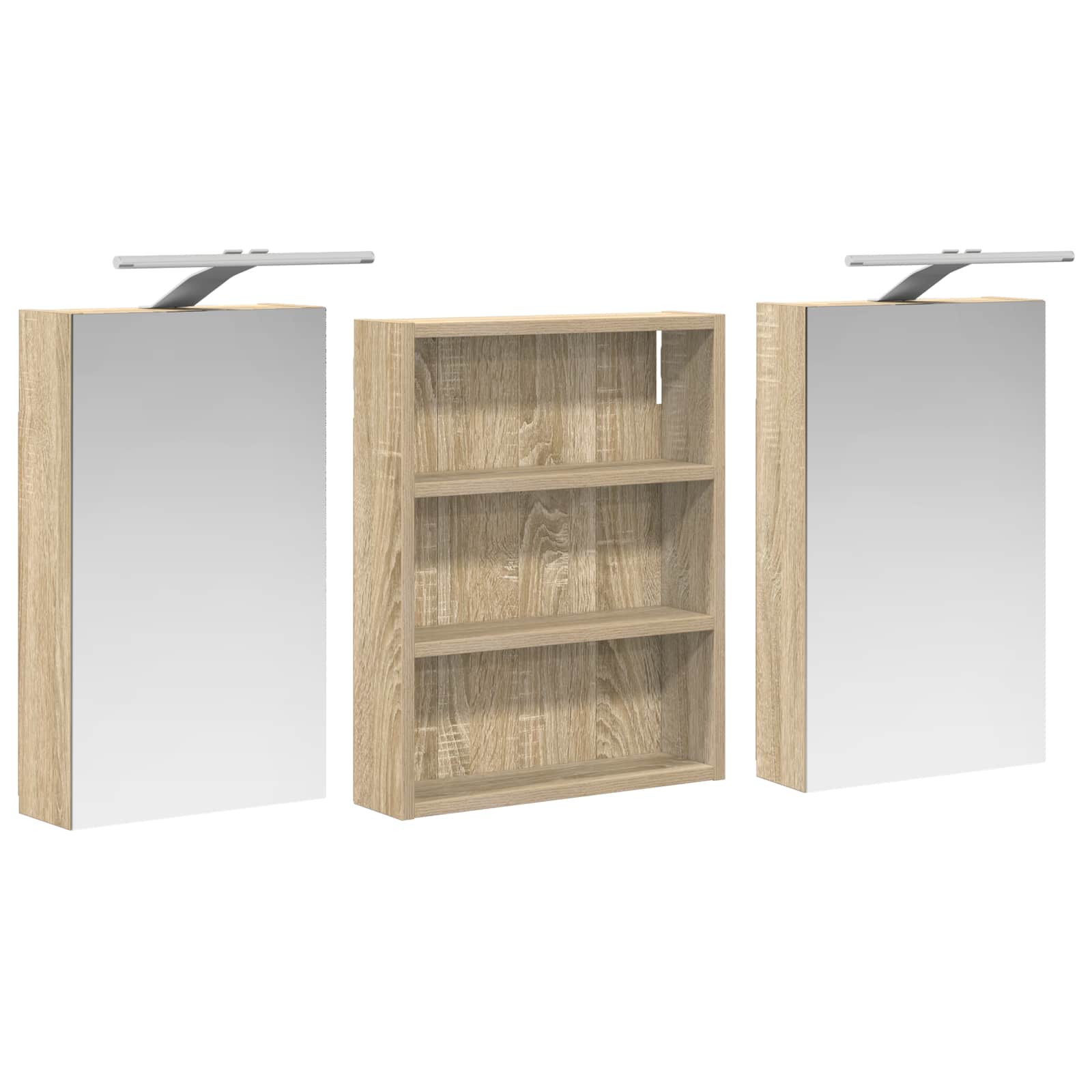 Badezimmerschrank-Set 3 pcs 80 x 10,5 x 50 cm Holzwerkstoff
