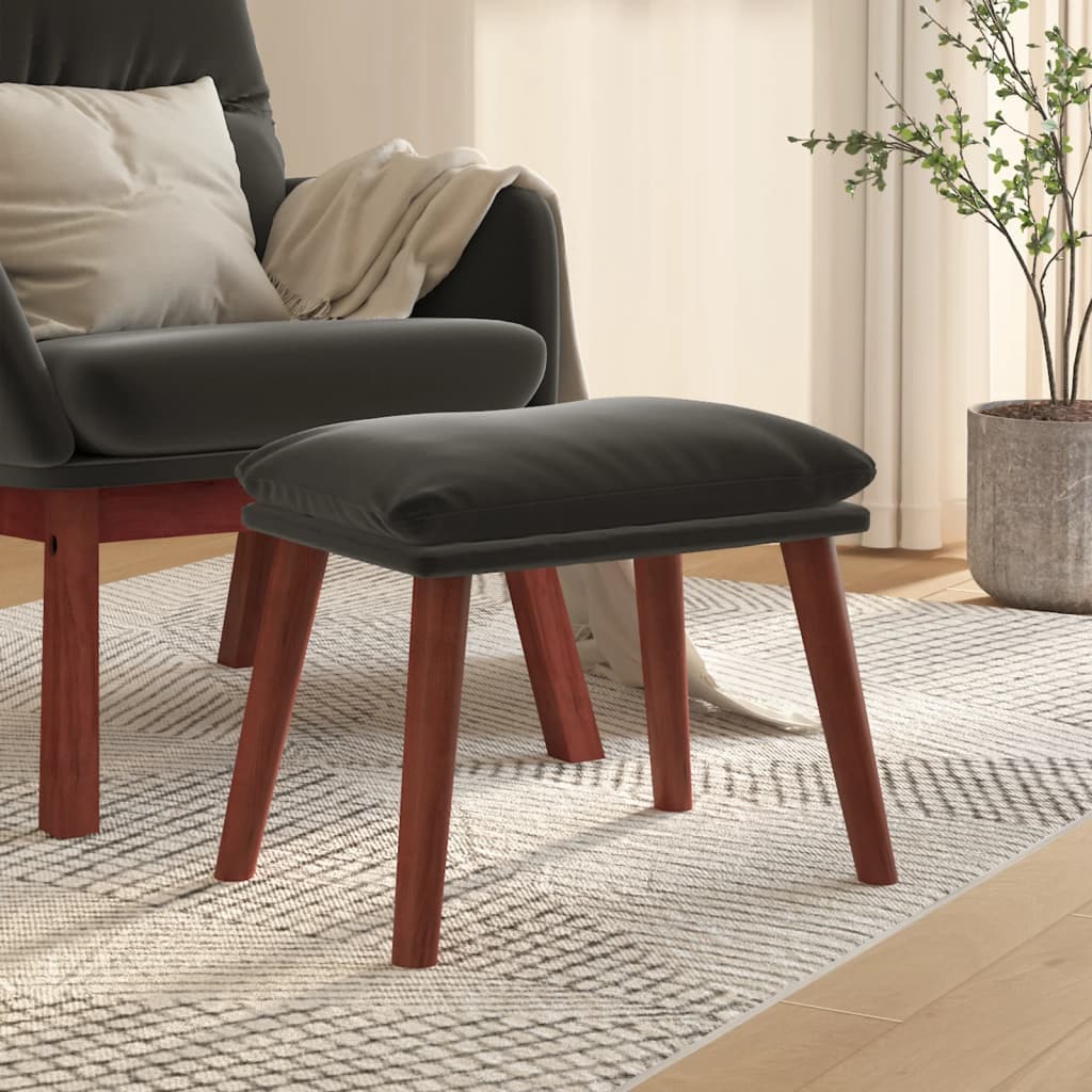 Fußhocker Hellgrau 45x29,5x35 cm Samt