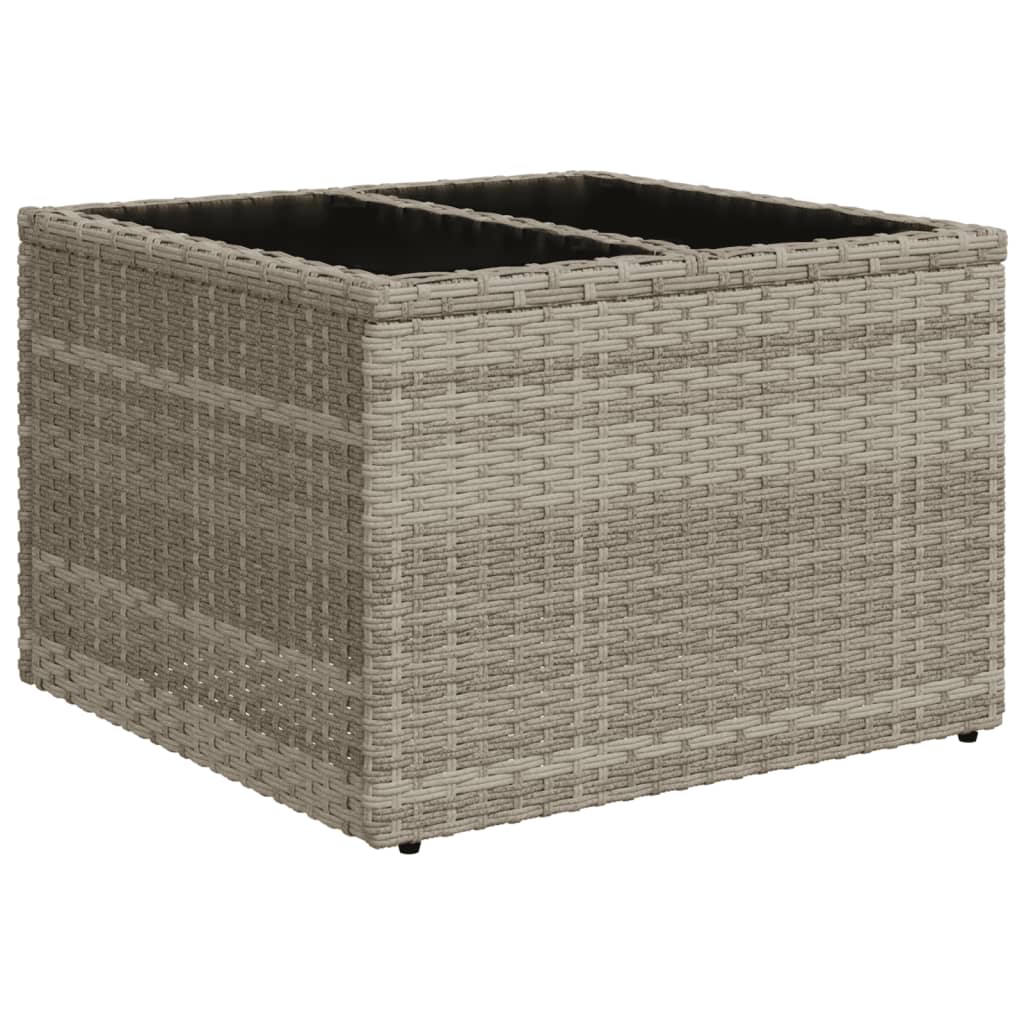 10-teiliges Gartensofa-Set mit Kissen, schwarzes Polyrattan