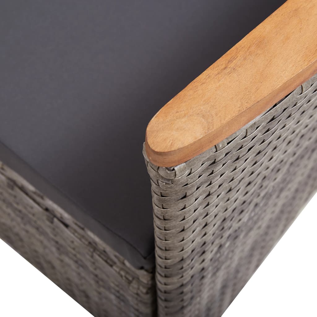 Garten-Liegestühle 2 Stk. mit Auflagen Poly Rattan Schwarz