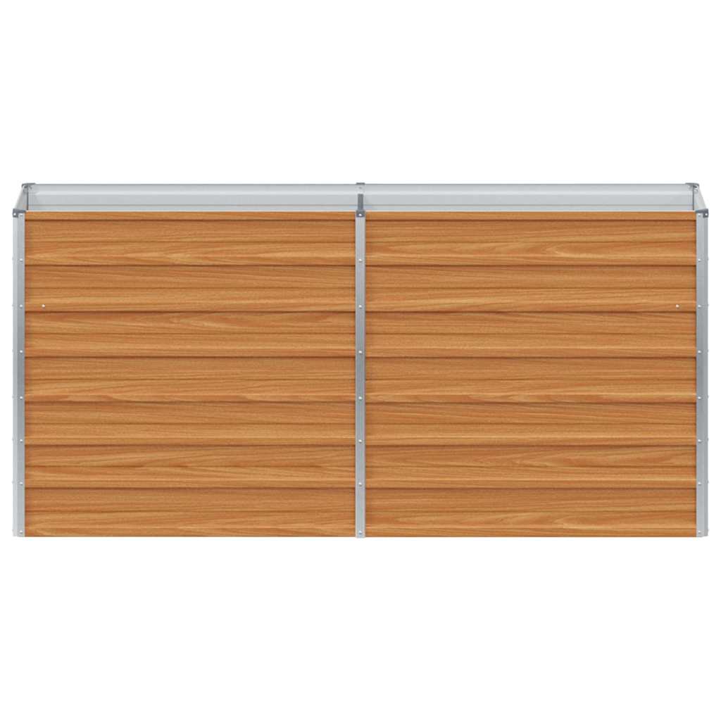 Hochbeet Hellbraun 100 x 100 x 77 cm Verzinkter Stahl