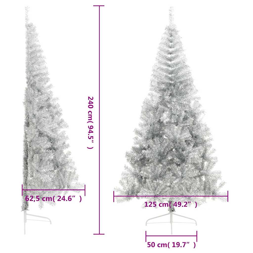 Künstlicher Halb-Weihnachtsbaum mit Ständer Grün 150 cm PVC