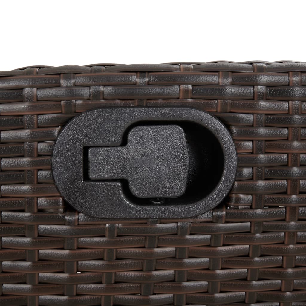 Gartensessel mit Fußteil Verstellbar Schwarz Poly Rattan