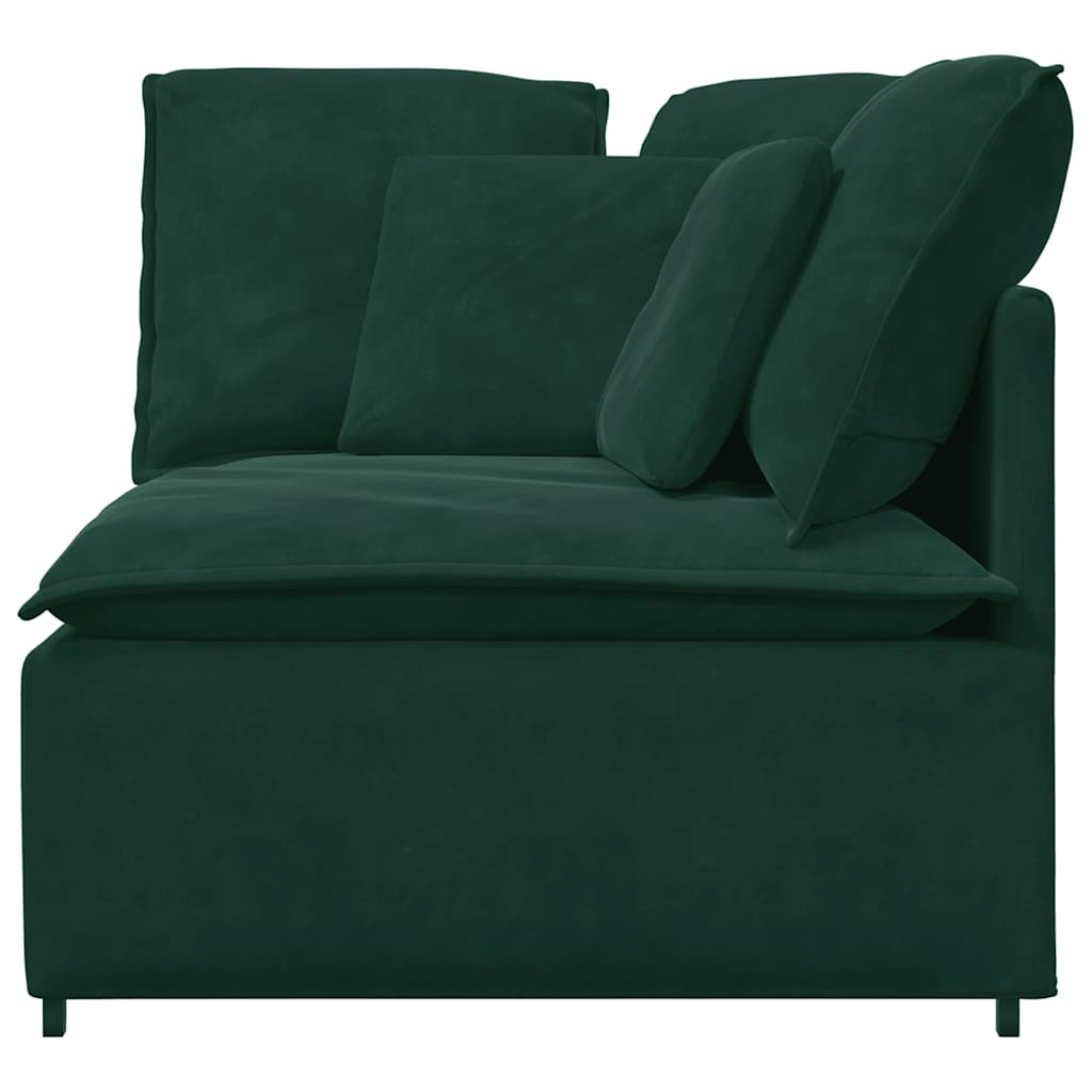 Modulares Sofa Endmodul mit Armlehne Kissen Blau 100 cm