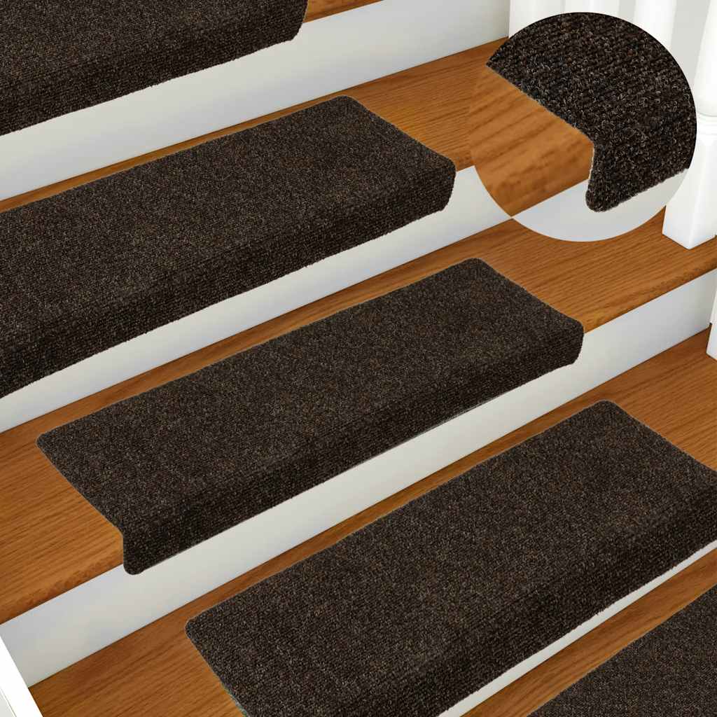 Stufenmatten Selbstklebend 15 Stk. 65x21x4 cm Hellbraun Rechteckiger Rand