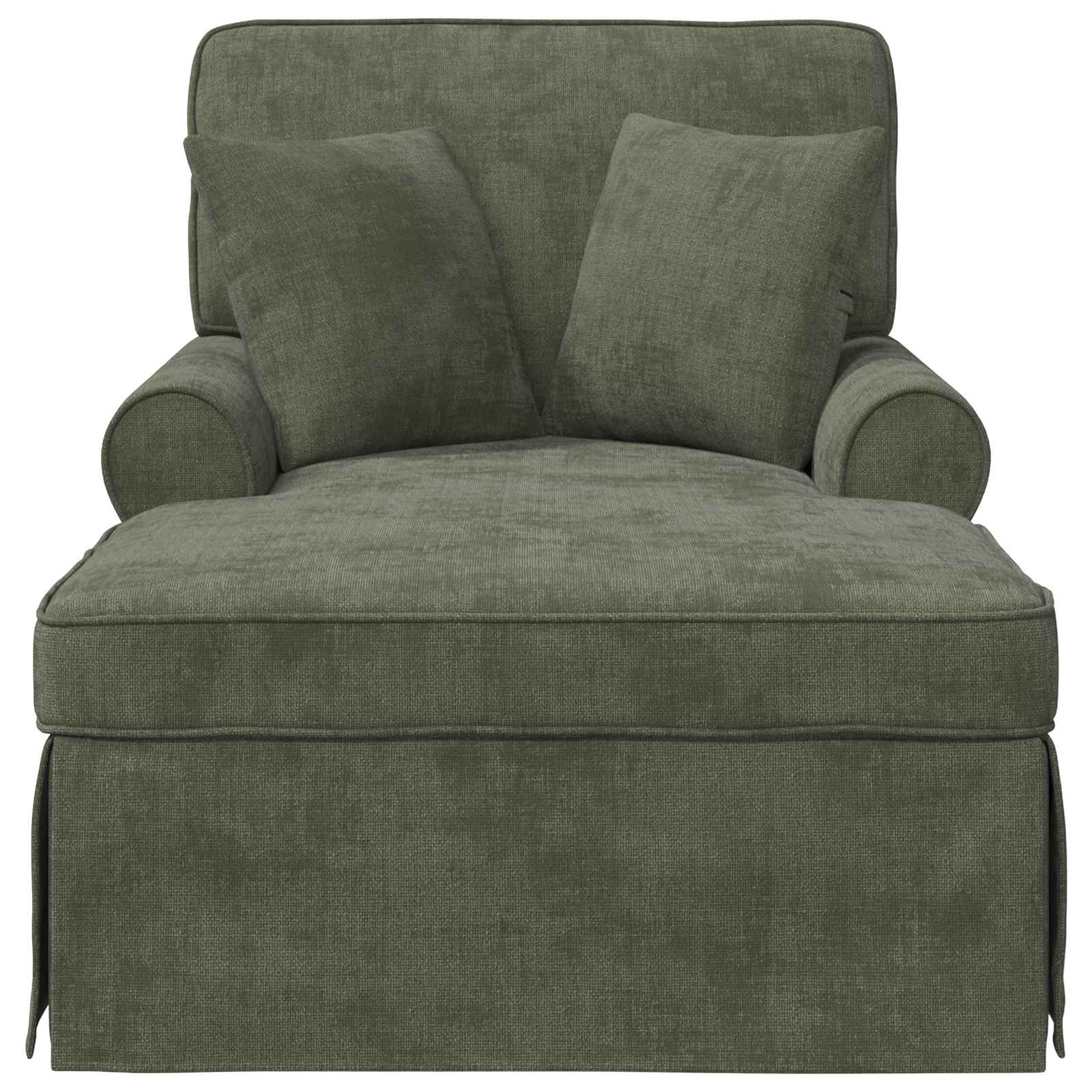 Chaise Lounge mit Rock mit Kissen Creme 157 x 91 x 91 cm ARES