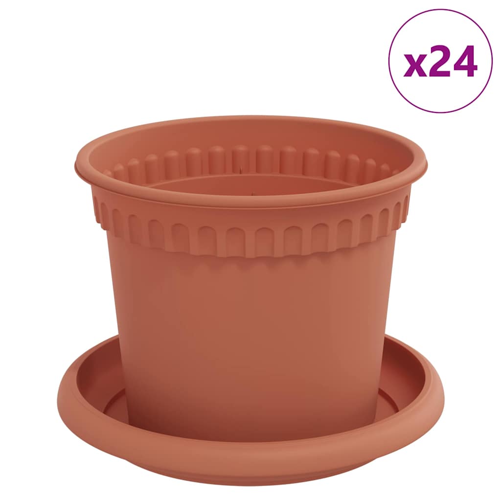 Blumentöpfe 6 pcs Ziegelrot Ø 12,5 x 10 cm Kunststoff