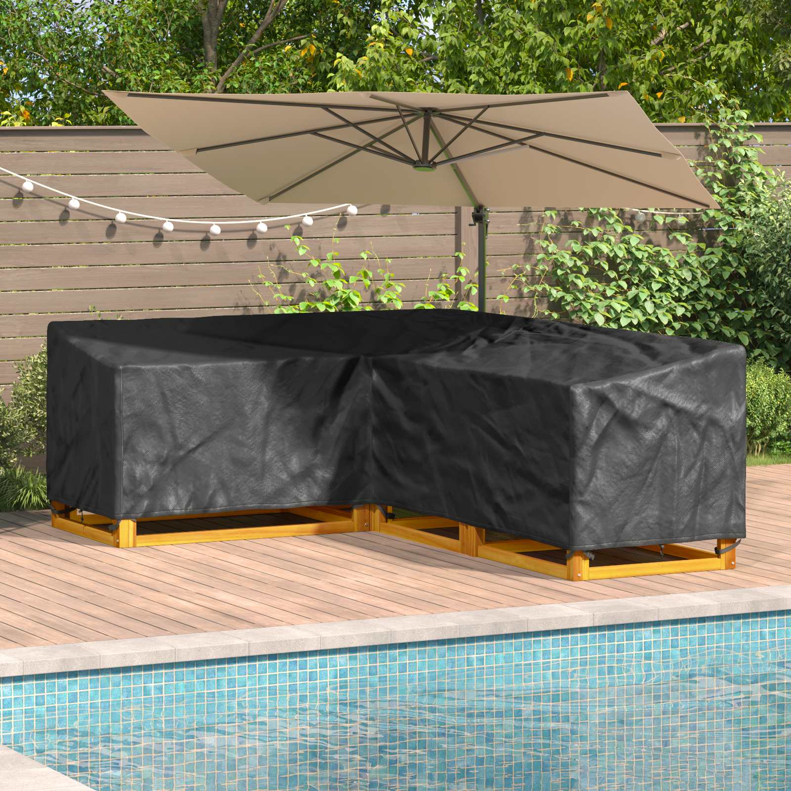 Möbelbezug Schwarz 235 x 235 x 85 cm 210D Oxford Stoff