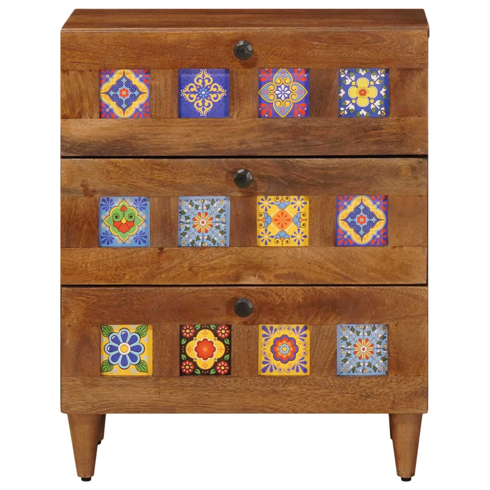 Nachttisch Braun 50 x 33 x 62 cm Massivholz Mango