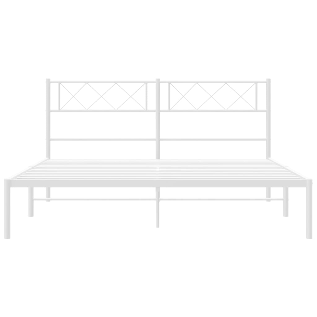 Bettgestell mit Kopfteil Metall Schwarz 100x190 cm
