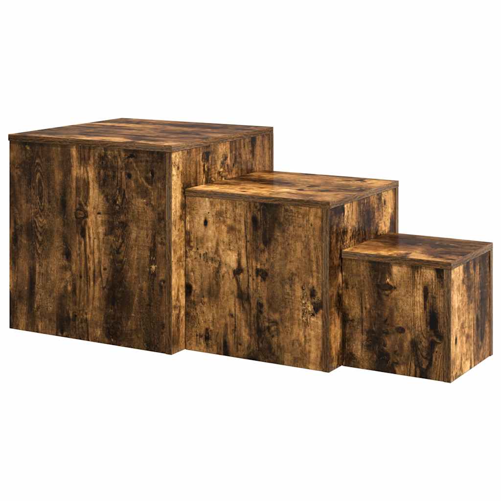 Beistelltische 3 Stk. Weiß Holzwerkstoff