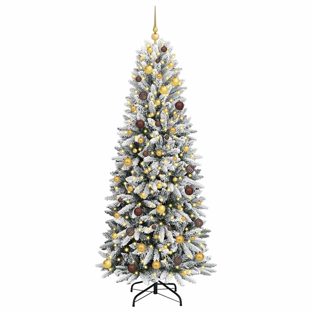 Künstlicher Weihnachtsbaum mit 150 LEDs mit Ständer Weiß 120 cm