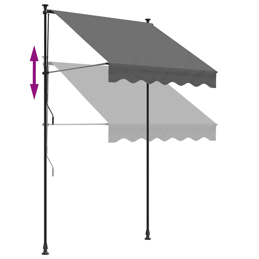 Einziehbare Markise Handbetrieben 150 cm Anthrazit
