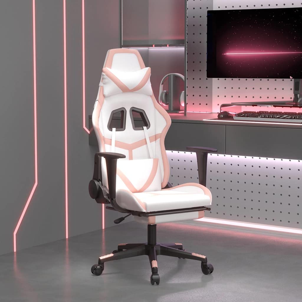 Gaming-Stuhl mit Massagefunktion Schwarz und Grün Kunstleder