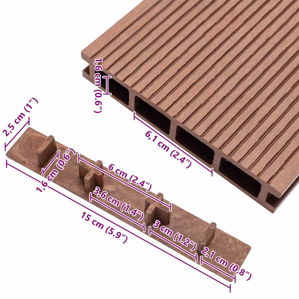 Endkappen für Terrassendielen 10 Stk. Braun Kunststoff
