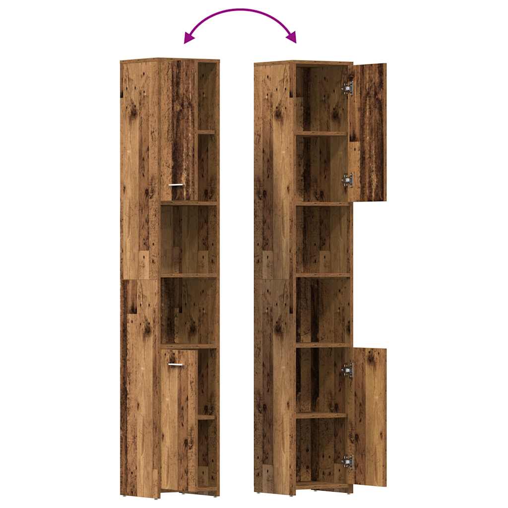 3-tlg. Badmöbel-Set Räuchereiche Holzwerkstoff