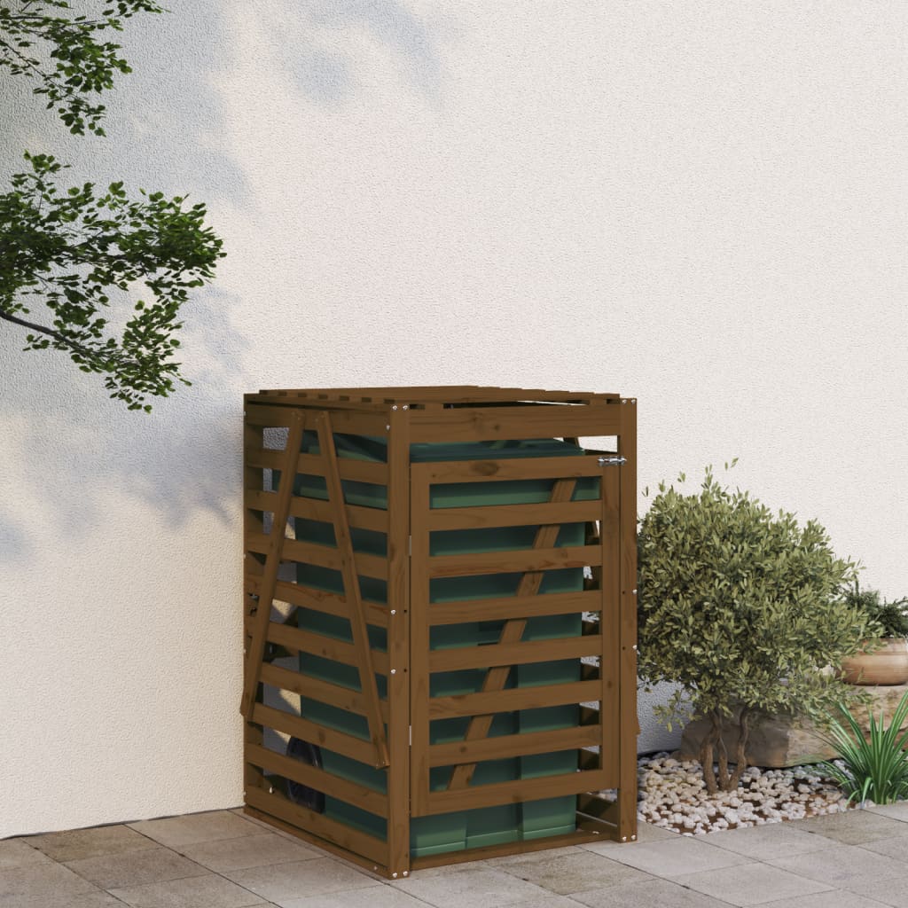 Mülltonnenbox 84x90x128,5 cm Massivholz Kiefer