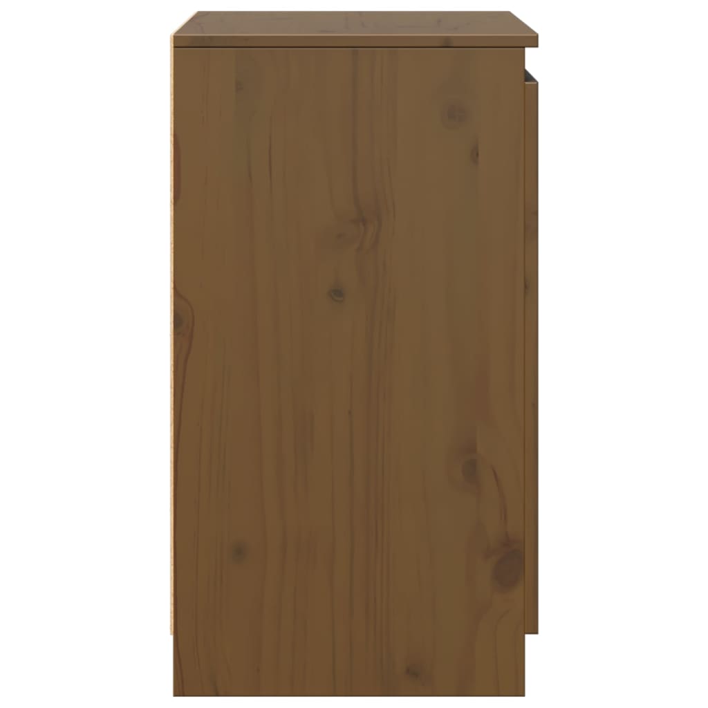 Beistellschrank Grau 60x36x65 cm Massivholz Kiefer