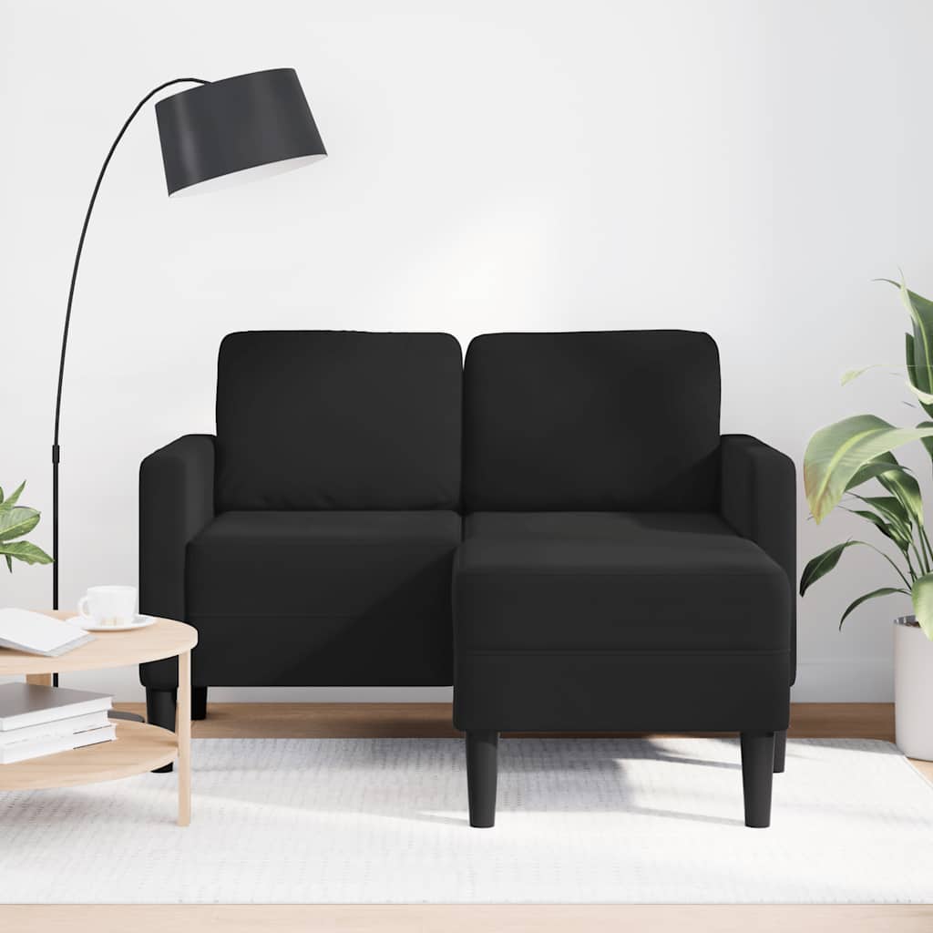 2-Sitzer-Sofa mit Chaiselongue L-Form Blau 125 cm Samt