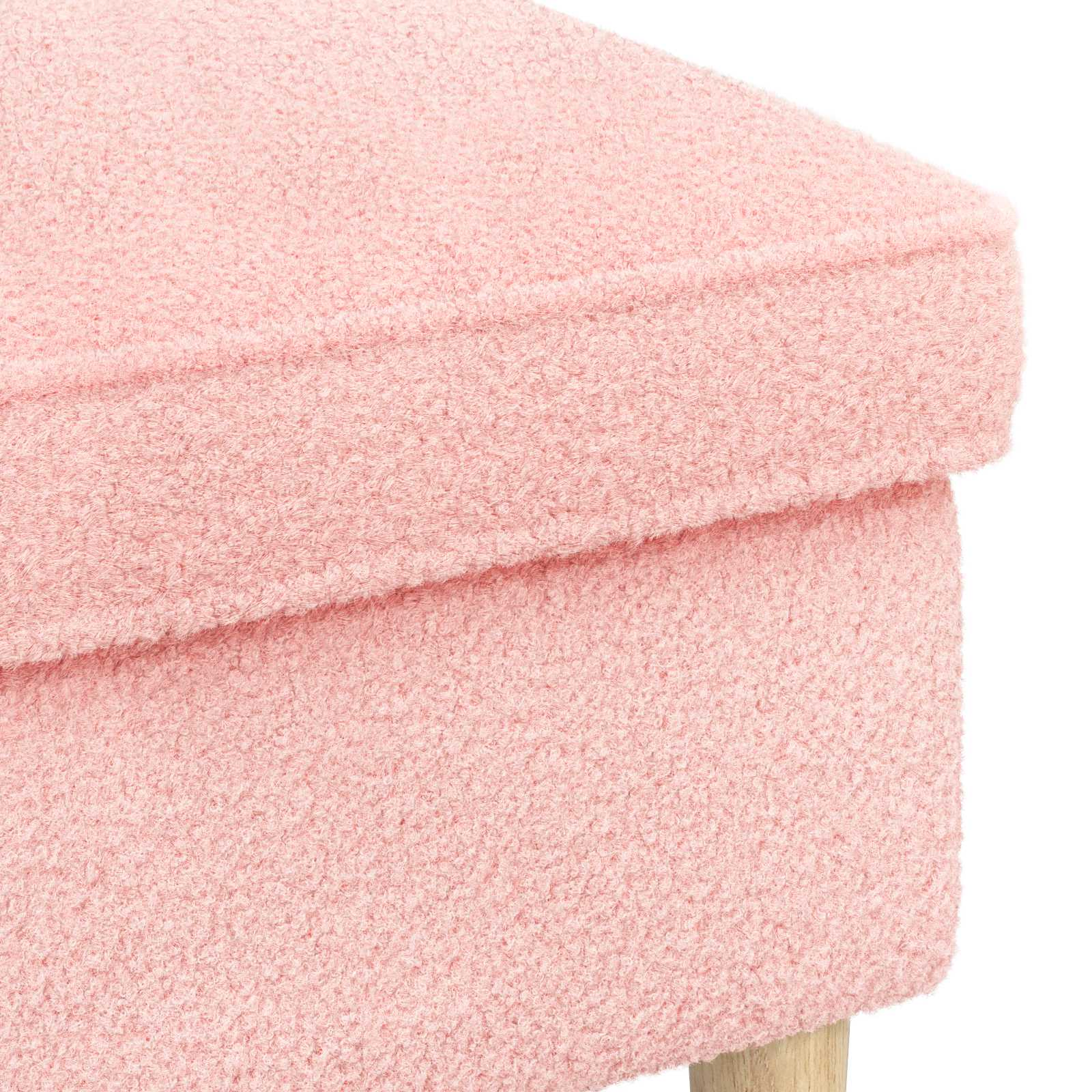 Hocker Creme 55 x 35 x 41 cm Bouclé