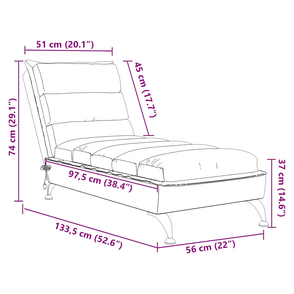 Chaiselongue mit Kissen Hellgrau Stoff