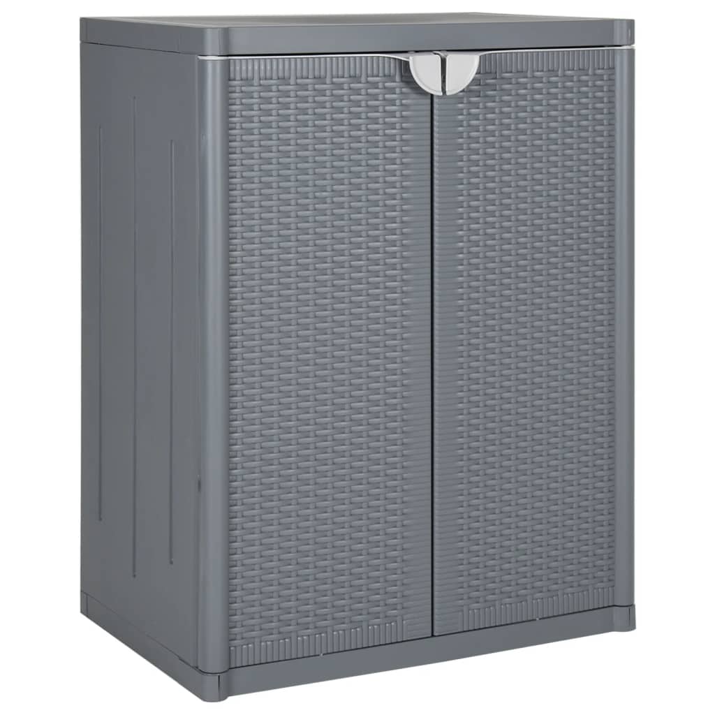 Gartenschrank Schwarz 65x45x88 cm PP Rattan-Optik