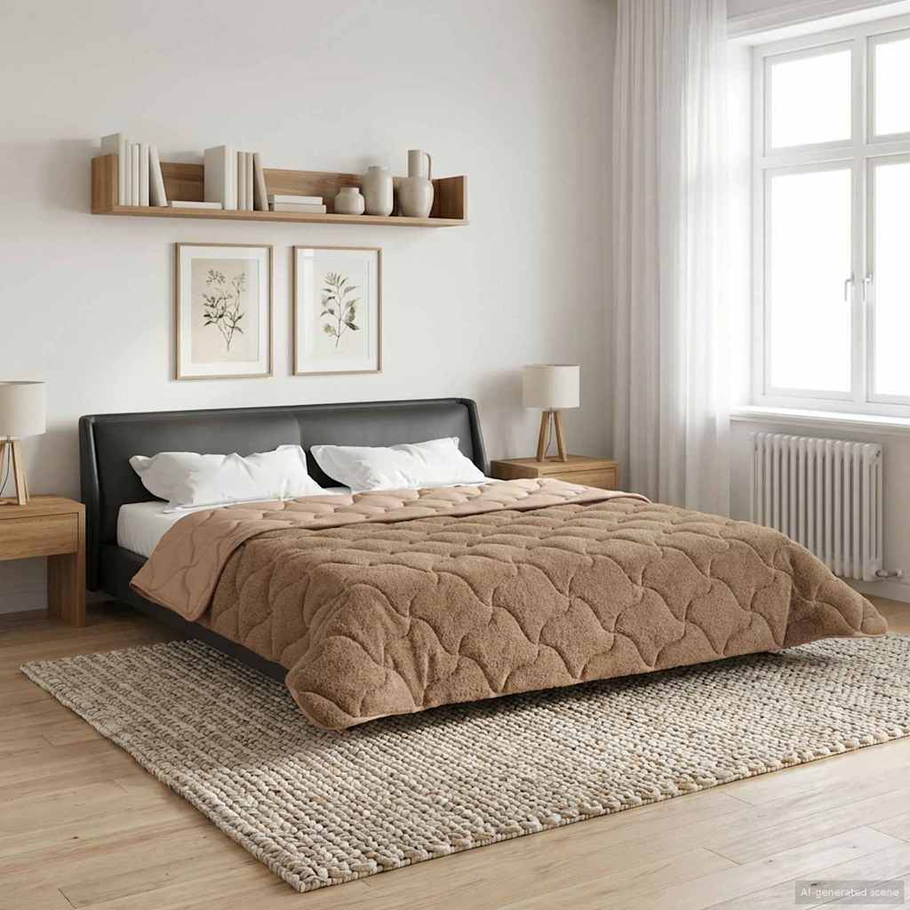 Ganzjahresbettdecke Gepolstert Anthrazit 135 x 200 cm