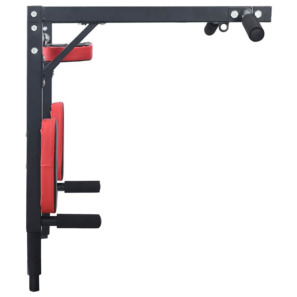 Dip Station Schwarz und Rot 72,5 x 70 x 31 cm