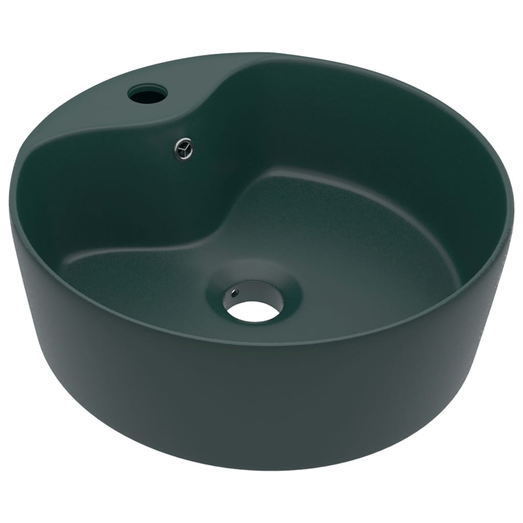 Luxus-Waschbecken mit Überlauf Matt-Weiß 36x13 cm Keramik