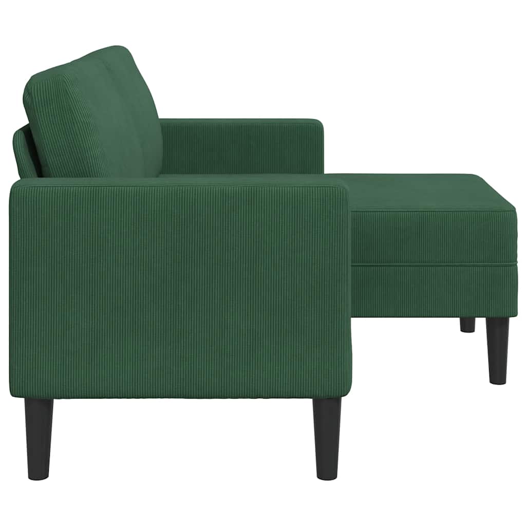 2-Sitzer-Sofa mit Chaiselongue L-Form Hellgrau 125 cm Leinen