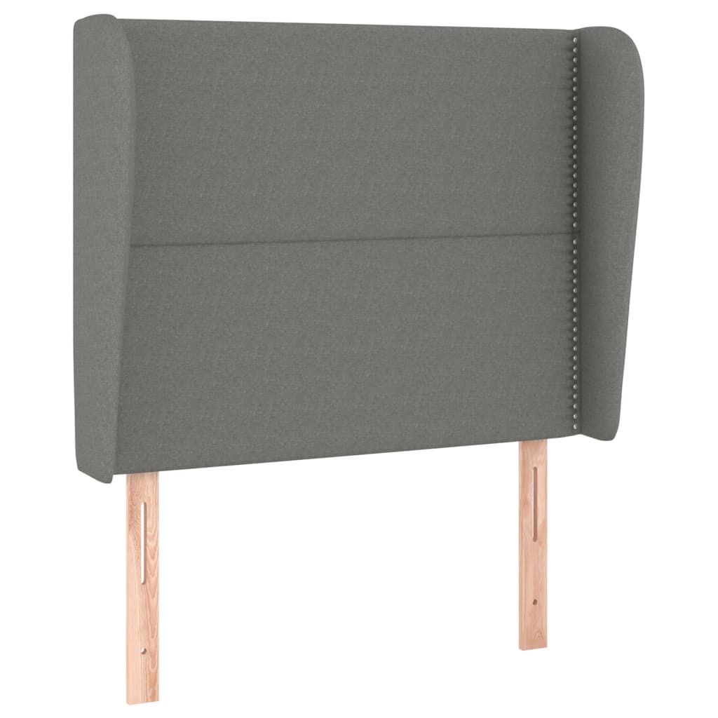 Kopfteil mit Ohren Dunkelgrau 83x23x78/88 cm Stoff