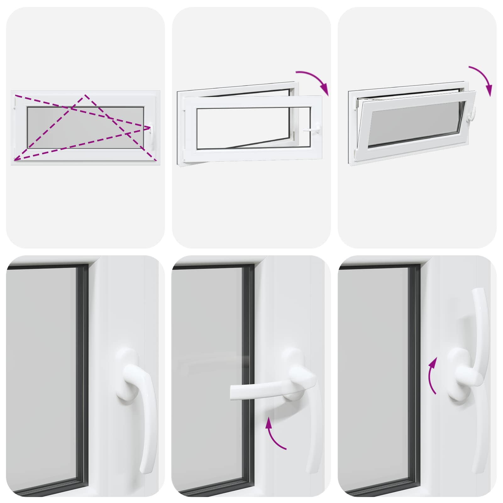 Kellerfenster RISOR 50 x 50 cm PVC und Glas Weiß