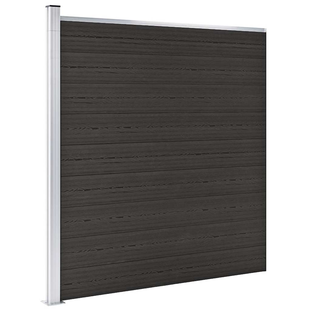 Zaunelement WPC 180x186 cm Schwarz