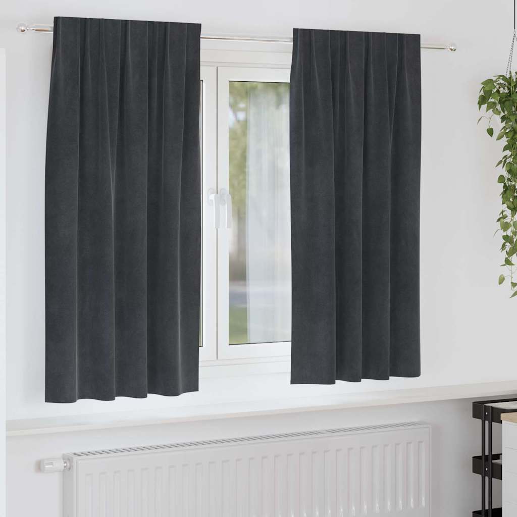 Verdunkelungsvorhänge 2 pcs Schwarz 140 x 140 cm Samt