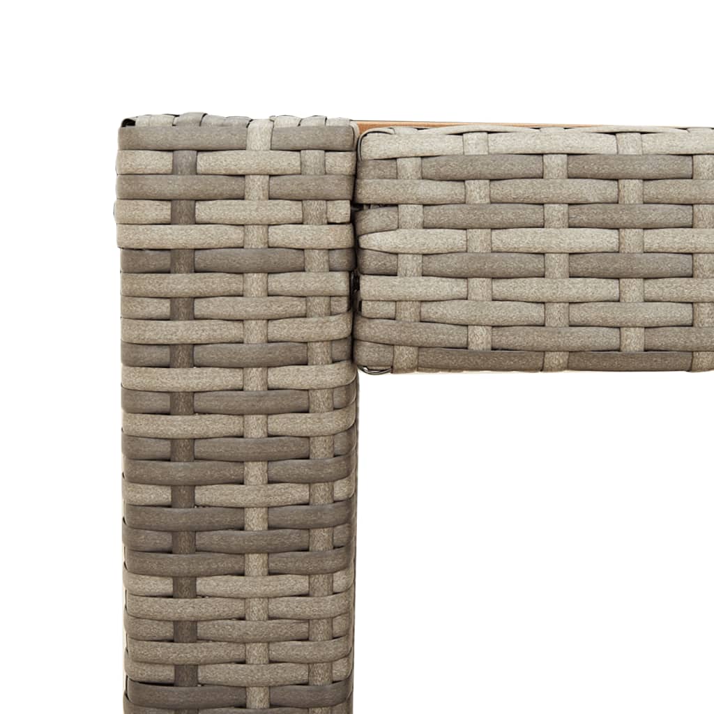 Garten-Beistelltisch mit Holzplatte Schwarz Poly Rattan