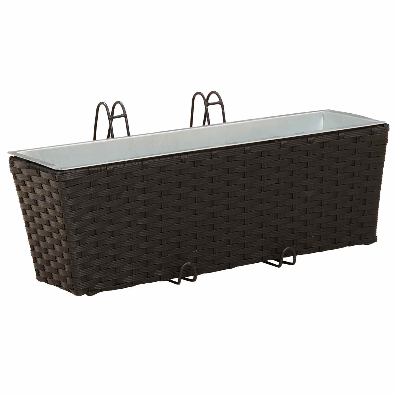 Balkon 2 pcs Schwarz 50 x 17 x 17 cm Metall