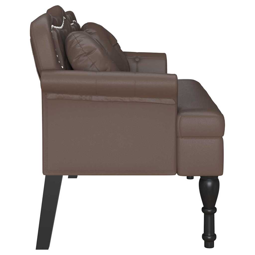 Chesterfield Bank Creme 120,5 x 65 x 75 cm Kunstleder