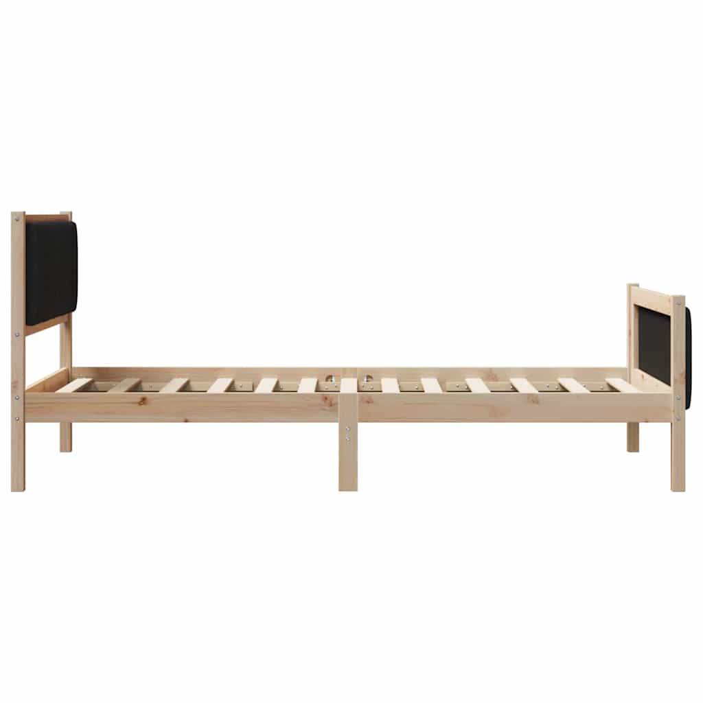 Bettgestell Braun und hellgrau 200 x 200 cm Massivholz Kiefer