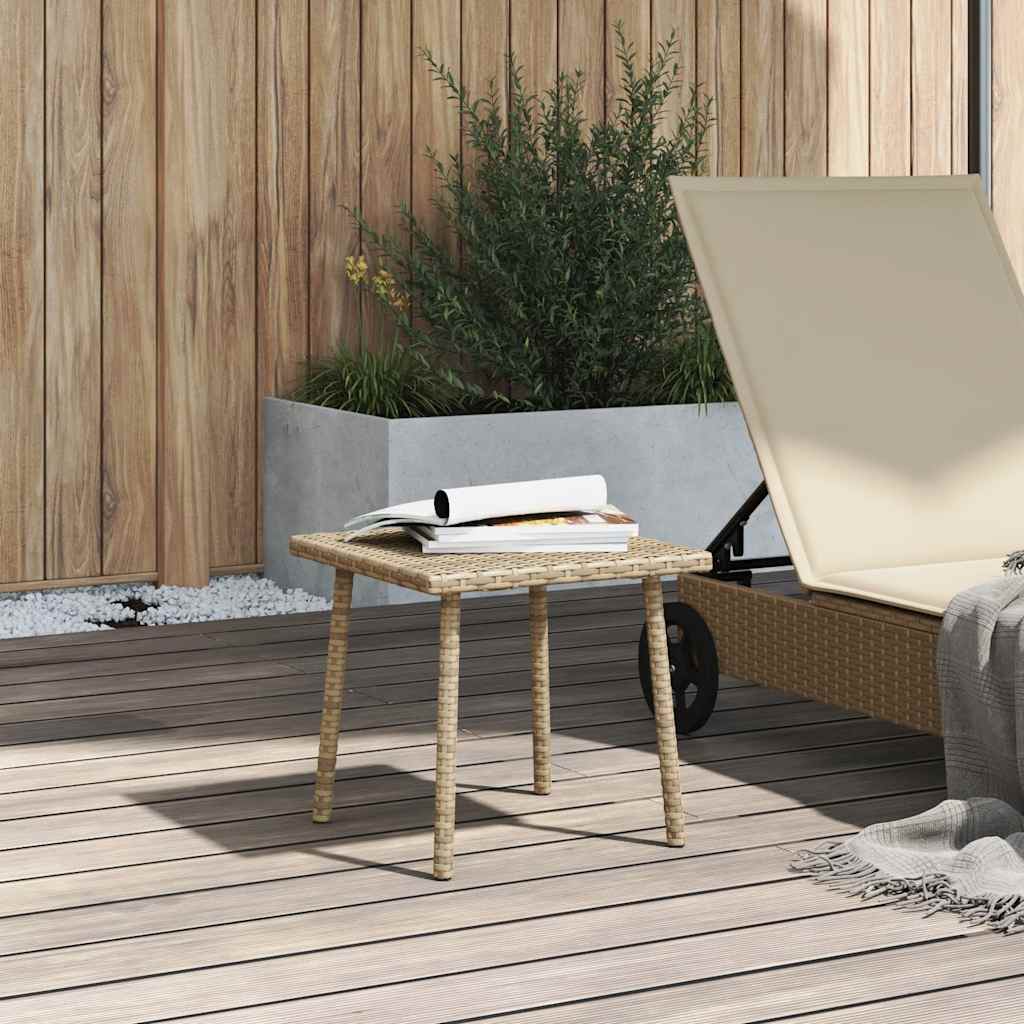 Garten-Couchtisch Rechteckig Schwarz 40x40x37 cm Poly Rattan
