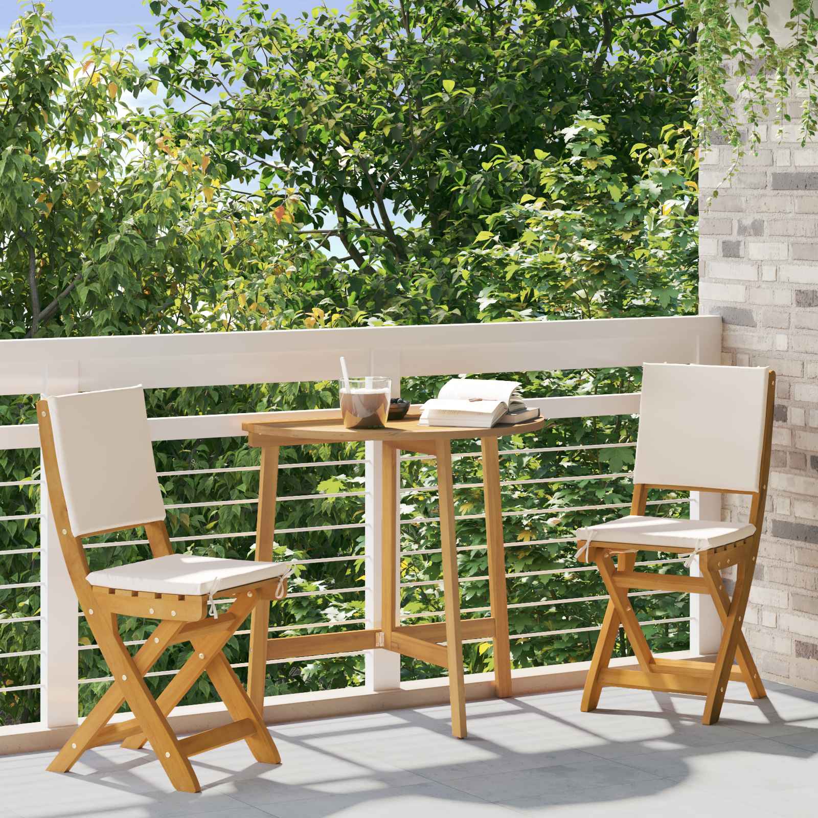 Außen Bistro-Stühle 6 pcs Natur Massivholz Akazie