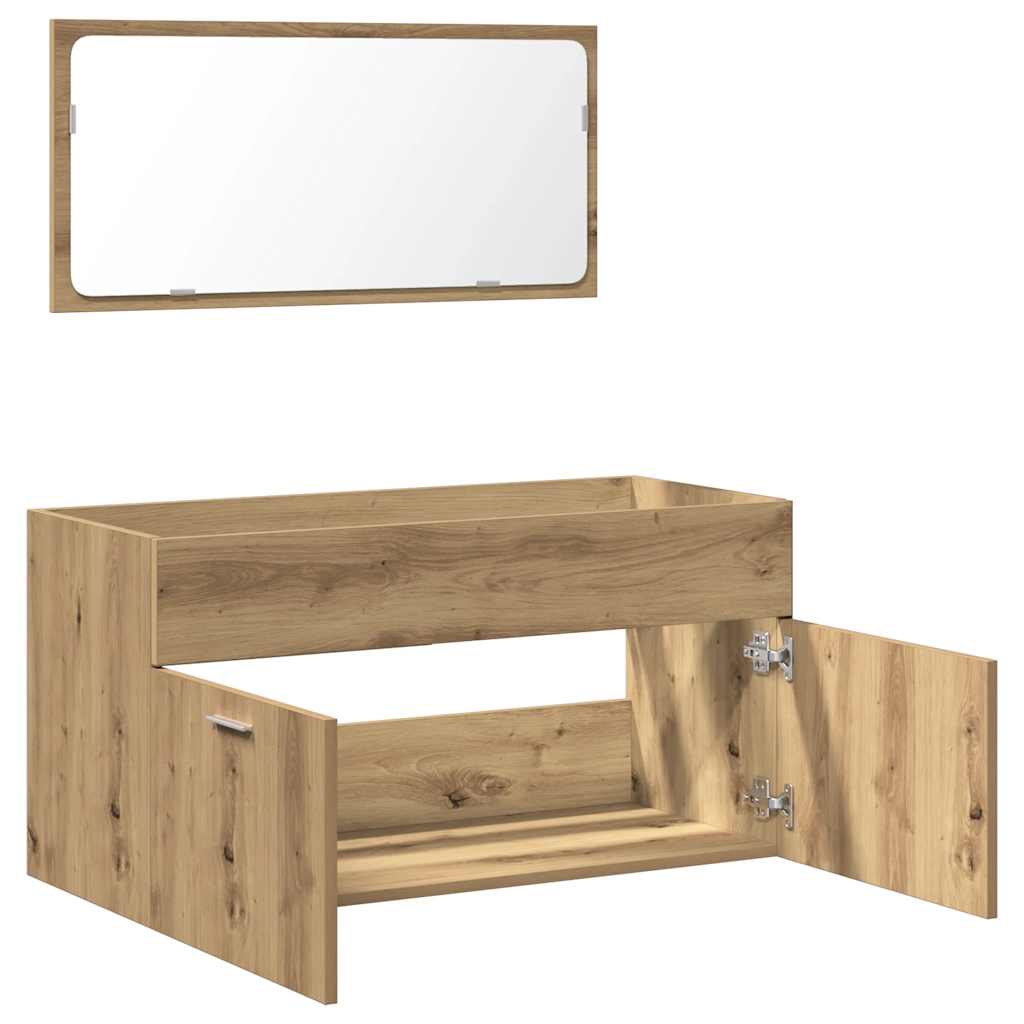 2-tlg. Badmöbel-Set Weiß Holzwerkstoff