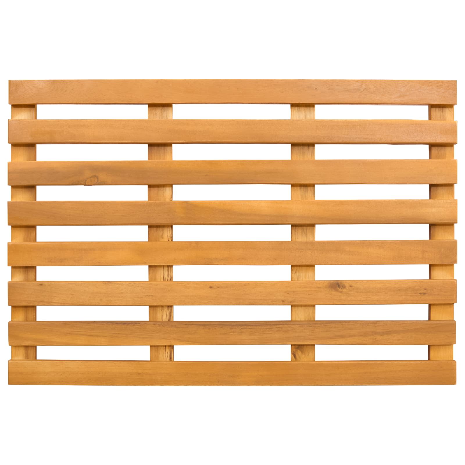 Badematte Uni Braun 56 x 37 x 2,5 cm Massives Akazienholz