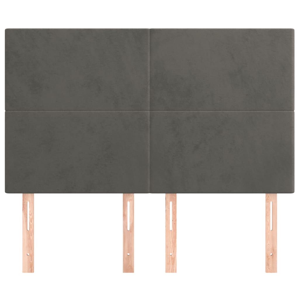 Kopfteil Hellgrau 80x5x118/128 cm Samt