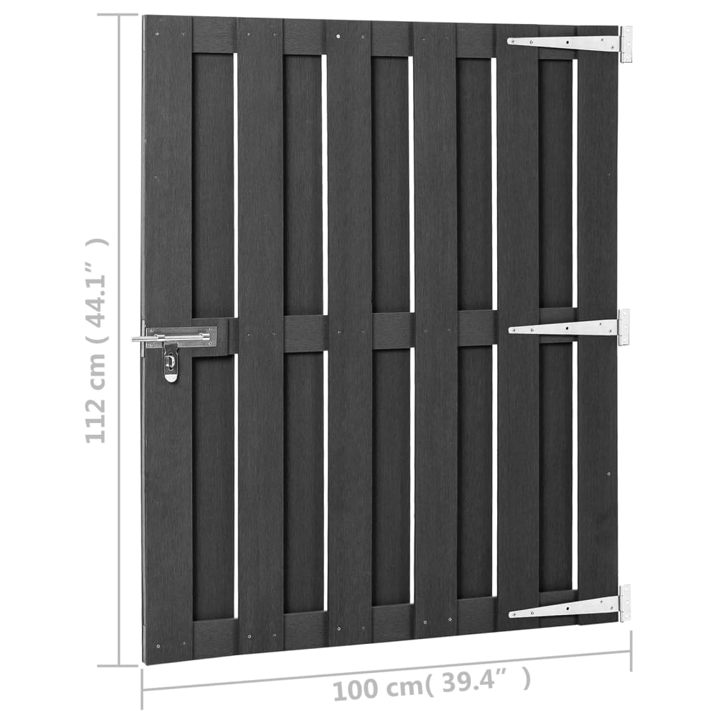 Gartentor WPC 100x112 cm Grau