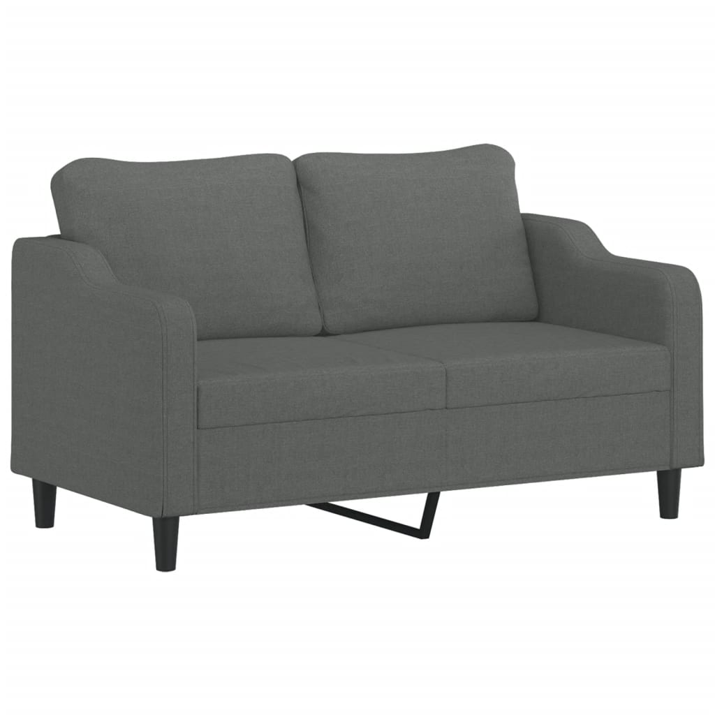 3-tlg. Sofagarnitur mit Kissen Creme Stoff