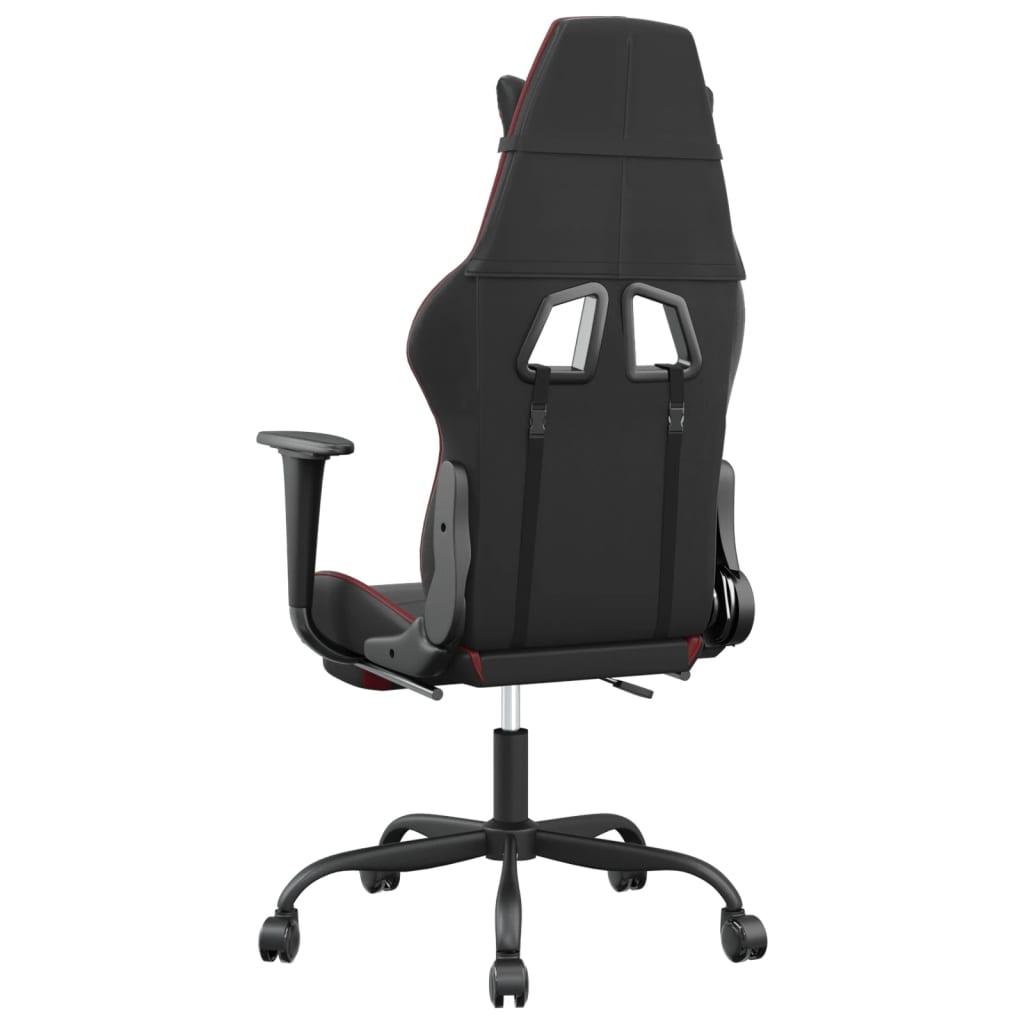 Gaming-Stuhl mit Massagefunktion Schwarz und Rot Kunstleder