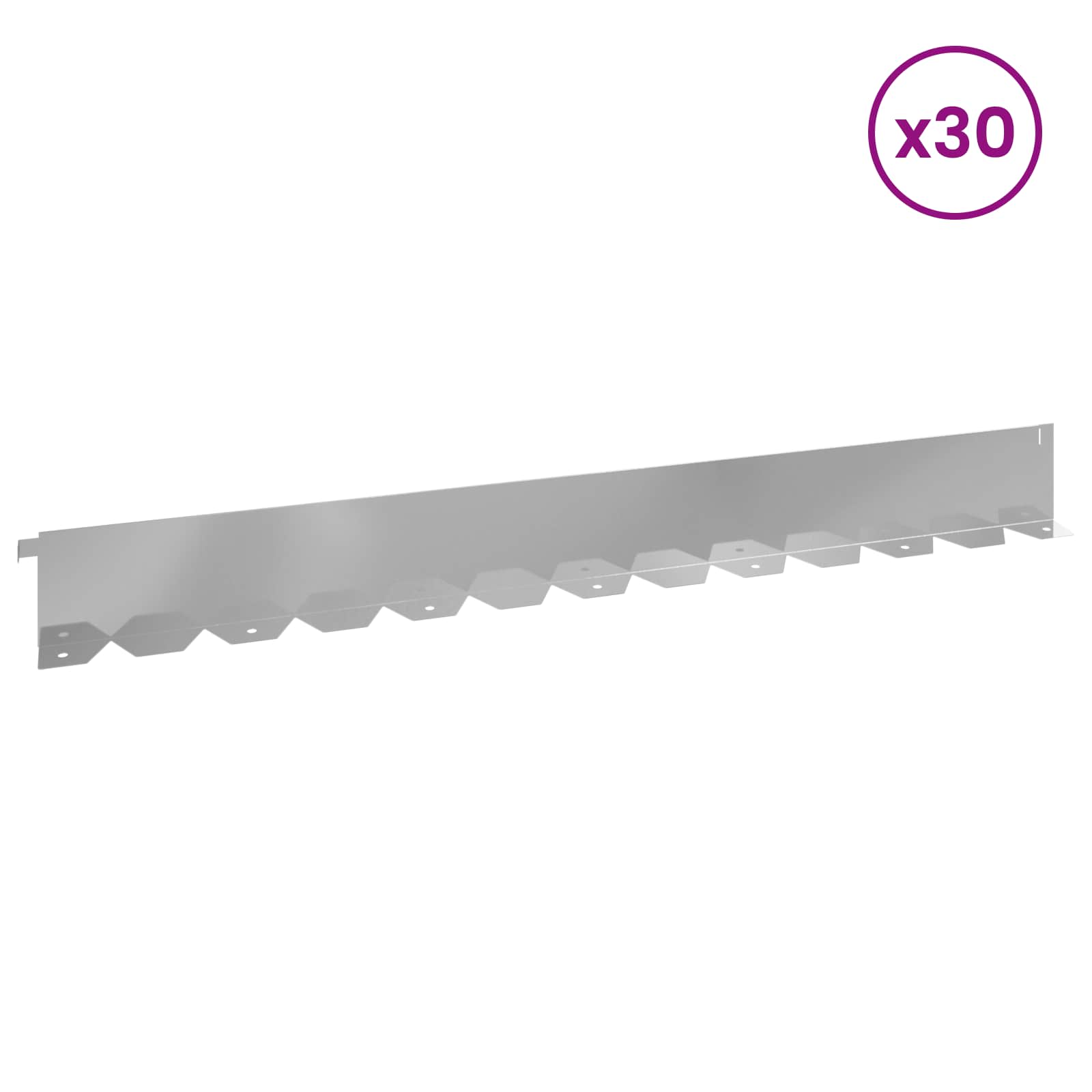 Raseneinfassung 10 pcs 102 x 4 x 4 cm Stahl Schwarz