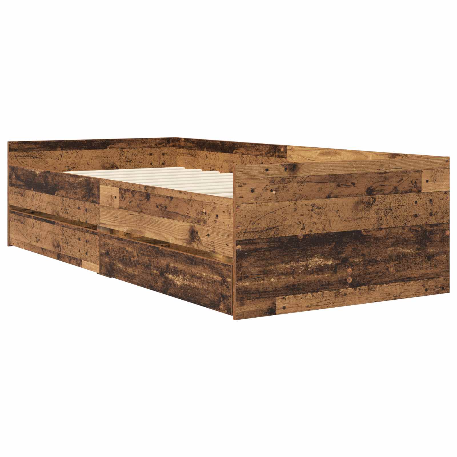 Bett mit Schubladen Braun Eiche-Optik 75x190 cm
